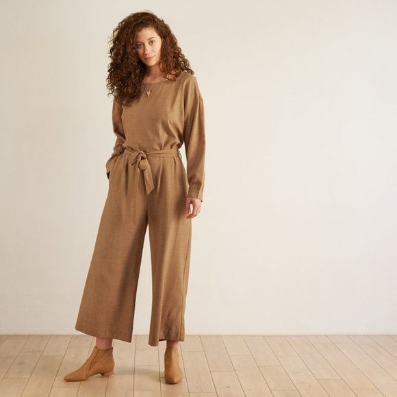 NEW Anthropologie The Odells Mala Jumpsuit Pebble - Picture 2 of 3